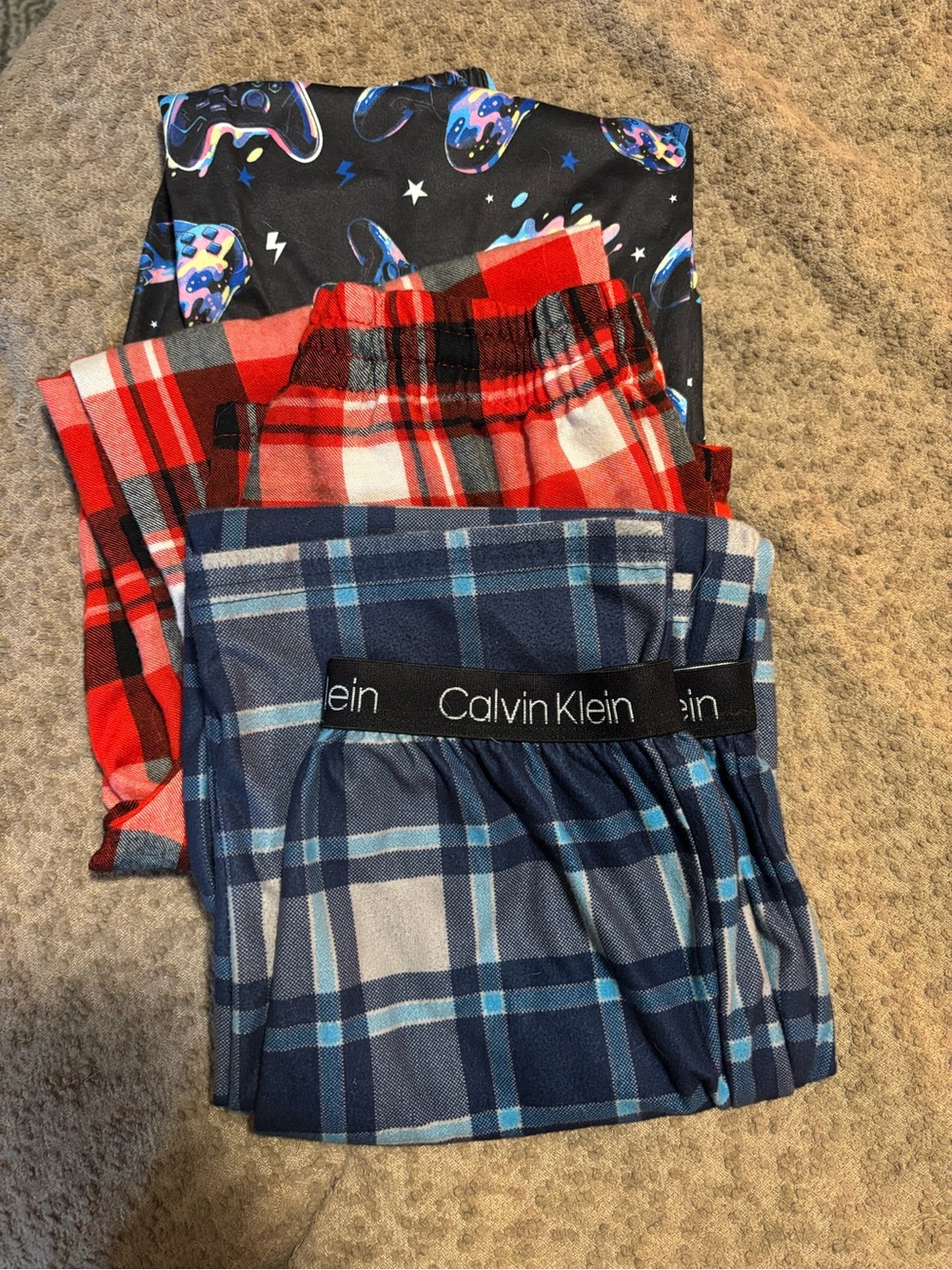 3 pair boys pj pants Calvin Klein cat and Jack.